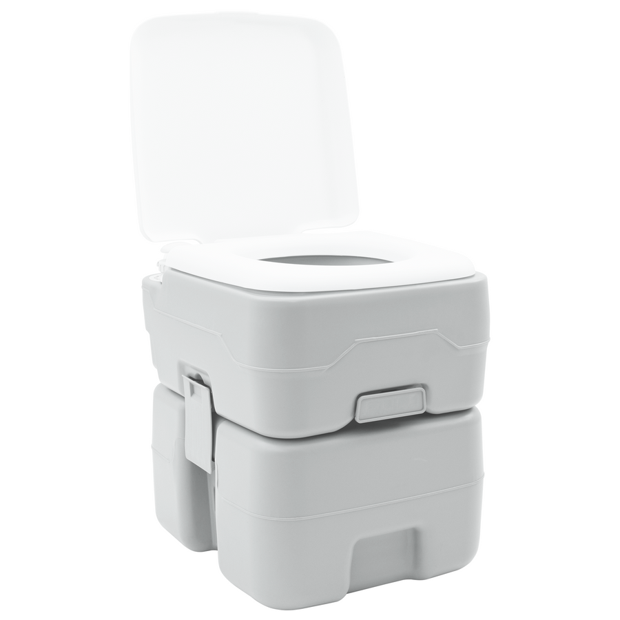 Campingtoilet Draagbaar Grijs 10L Schoon Water, 20L Afvalwatertank