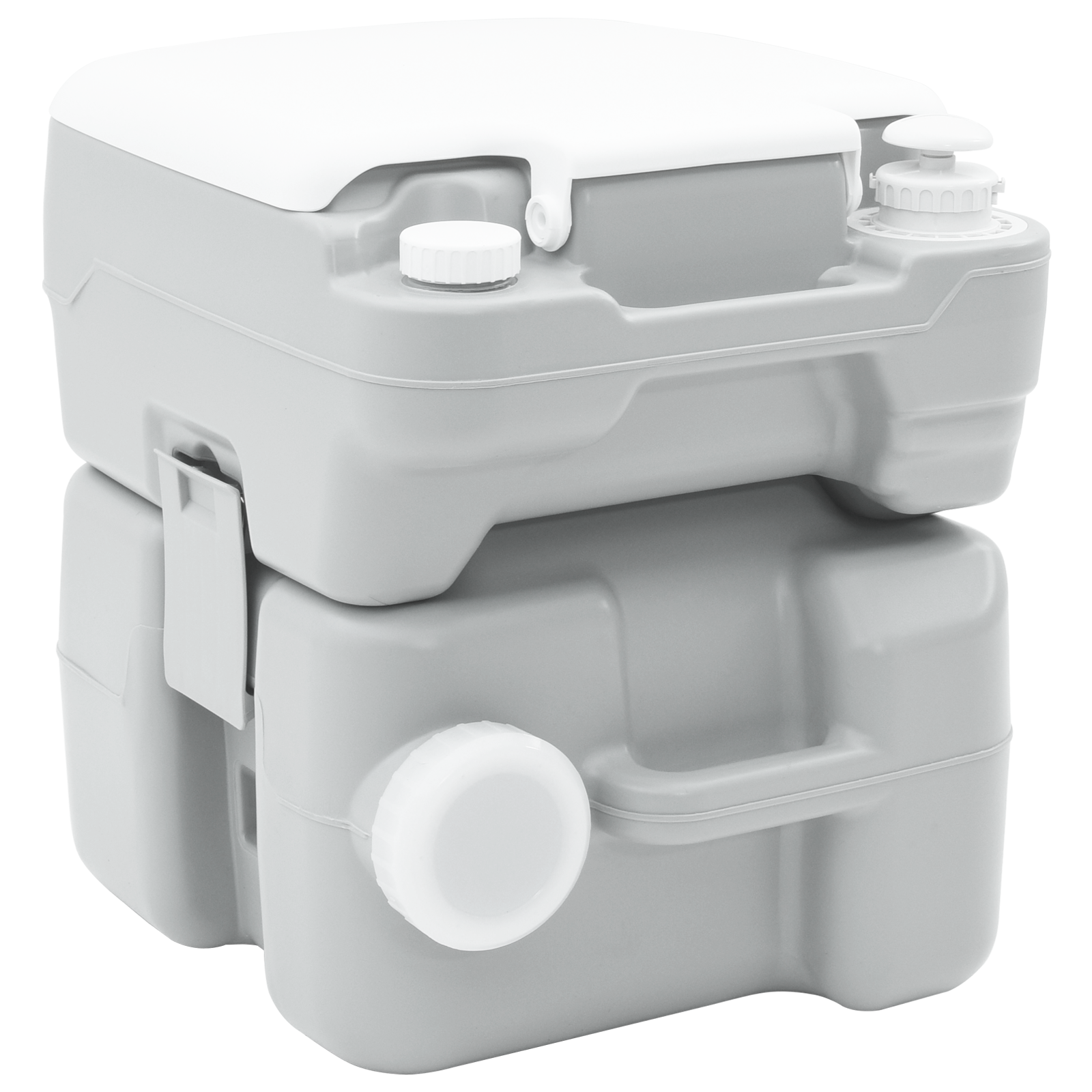 Campingtoilet Draagbaar Grijs 10L Schoon Water, 20L Afvalwatertank