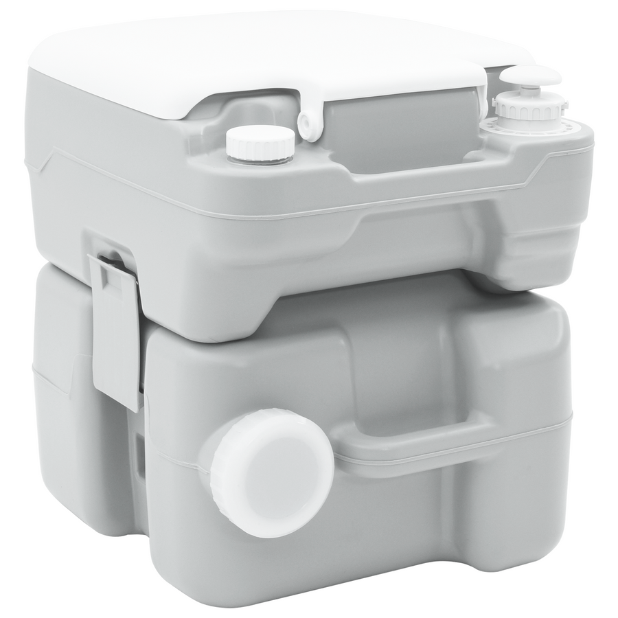 Campingtoilet Draagbaar Grijs 10L Schoon Water, 20L Afvalwatertank