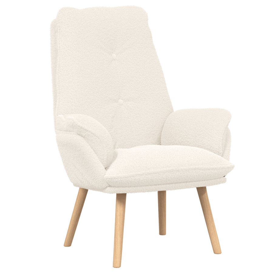 Relaxstoeltje Crème Kleurige Pluche Stof