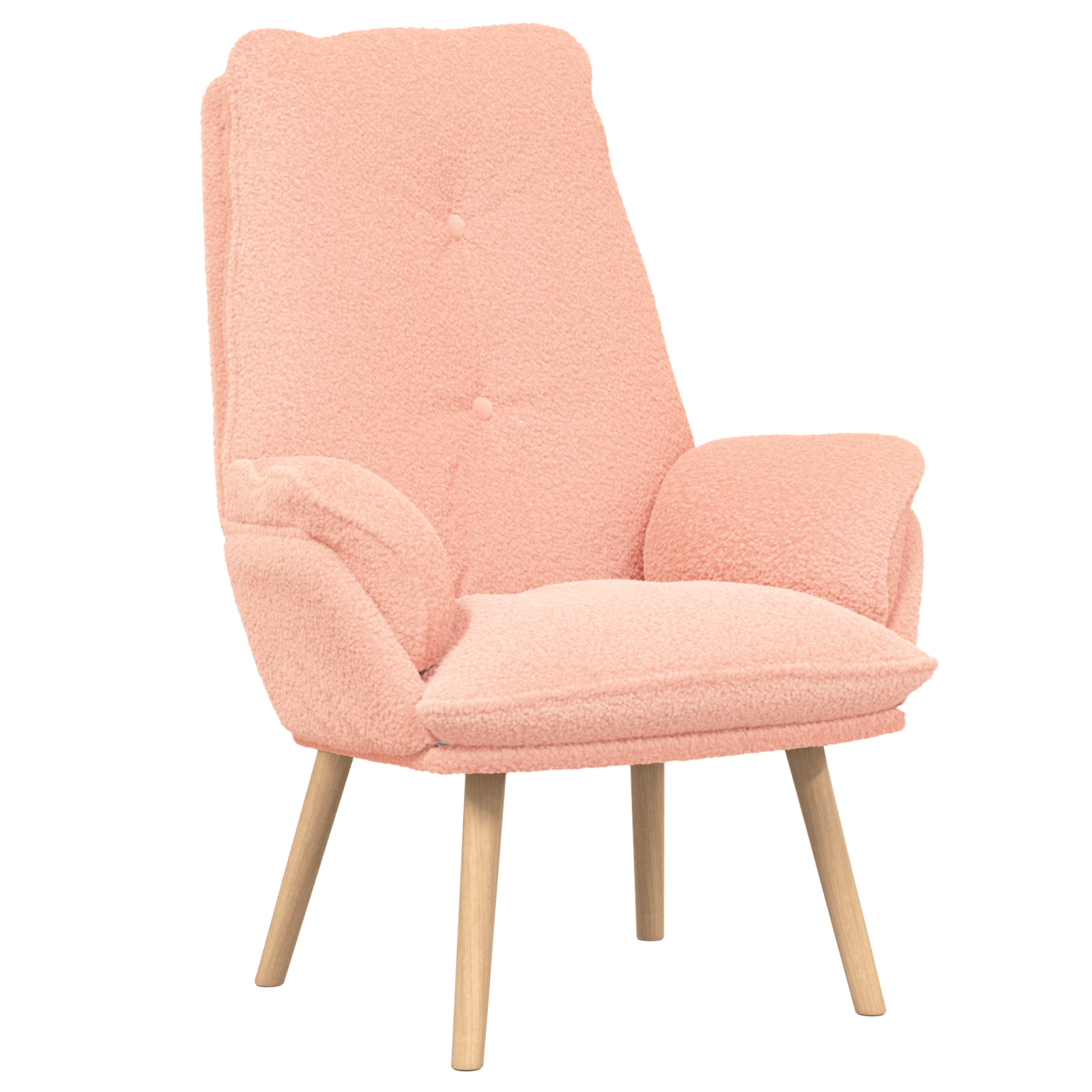 Ontspanningstoel in Roze met Een Leuke Krullende Stof