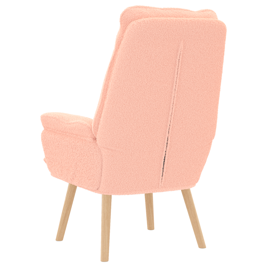 Ontspanningstoel in Roze met Een Leuke Krullende Stof