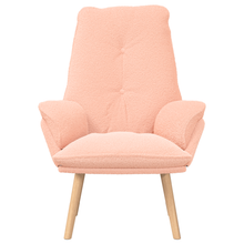 Ontspanningstoel in Roze met Een Leuke Krullende Stof