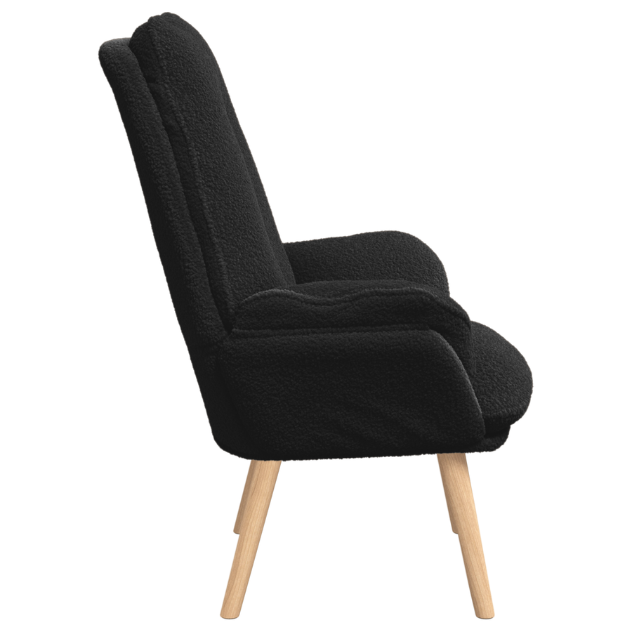 Relaxstoel Zwart Krullend Stof