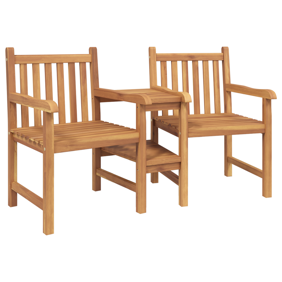 Tuinstoelen met plank Geometrisch met opslag Bruin 152 x 63 x 89 cm Massief teakhout