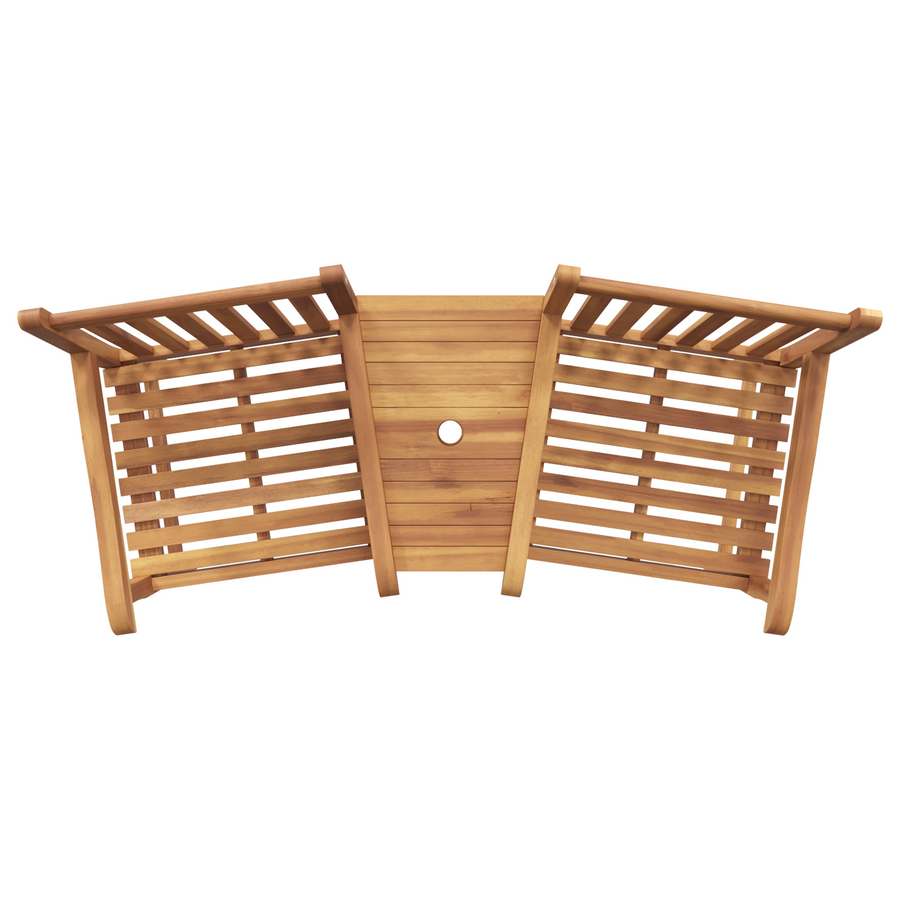 Tuinstoelen met plank Geometrisch met opslag Bruin 152 x 63 x 89 cm Massief teakhout