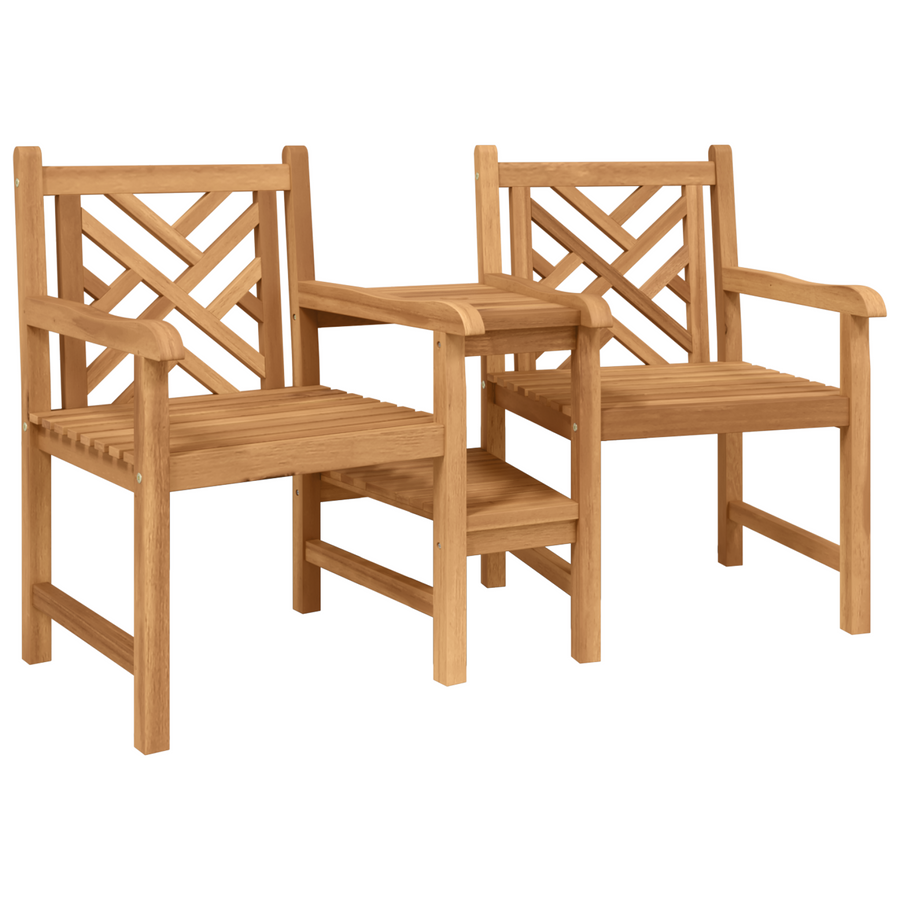 Tuinstoelen met plank Rooster met opslag Bruin 152 x 63 x 89 cm Massief teakhout