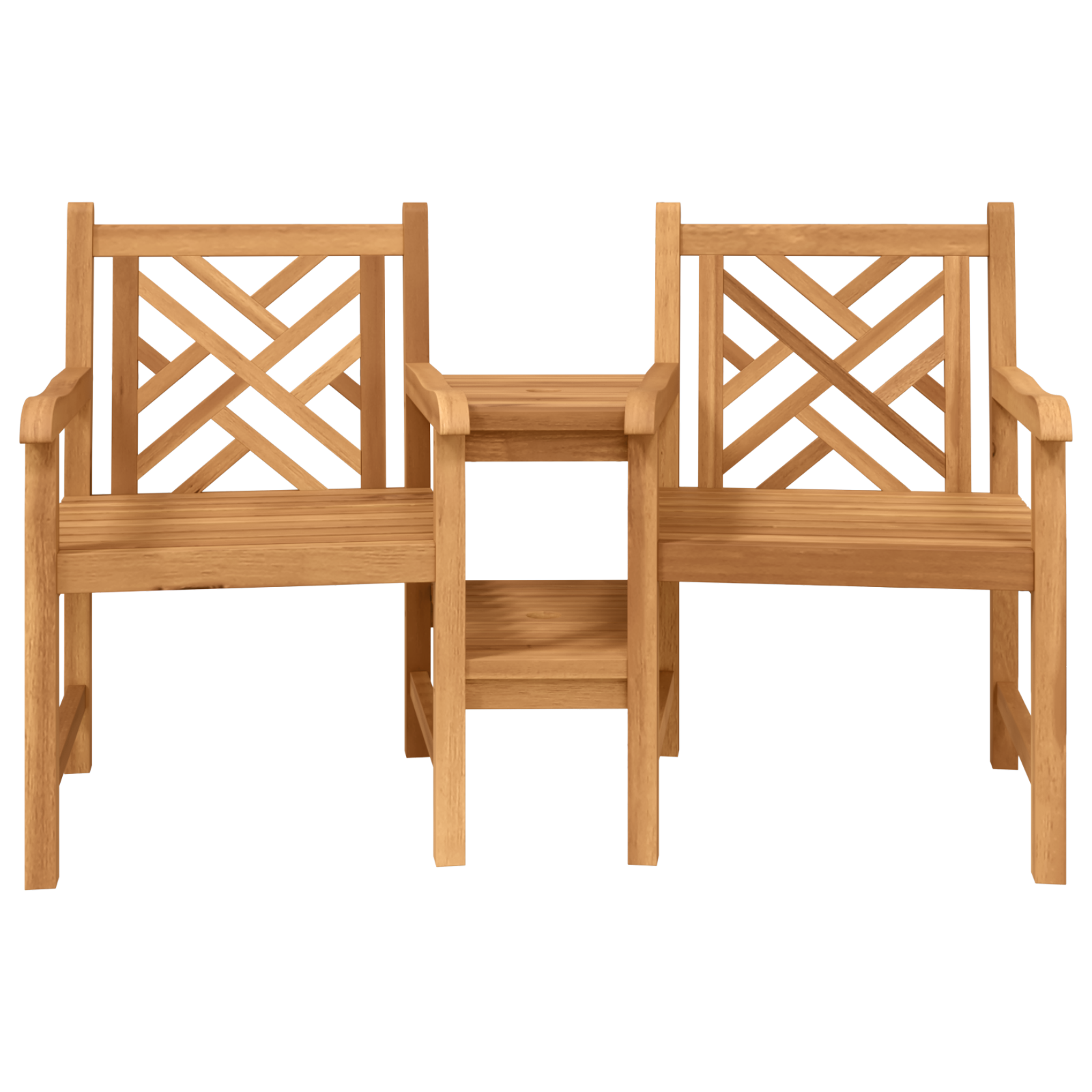 Tuinstoelen met plank Rooster met opslag Bruin 152 x 63 x 89 cm Massief teakhout