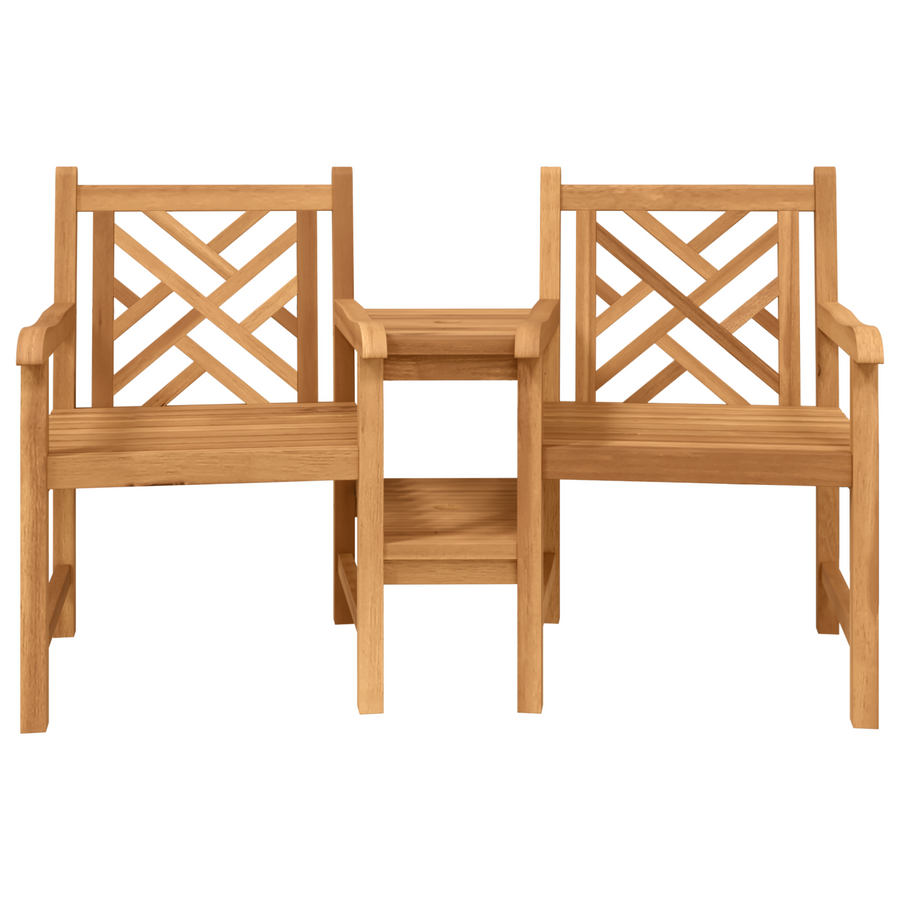 Tuinstoelen met plank Rooster met opslag Bruin 152 x 63 x 89 cm Massief teakhout