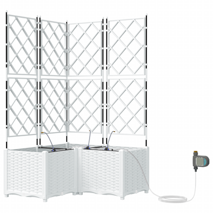 Plantenbakken 3 st met waterirrigatiesysteem wit