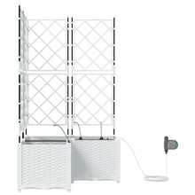 Plantenbakken 3 st met waterirrigatiesysteem wit