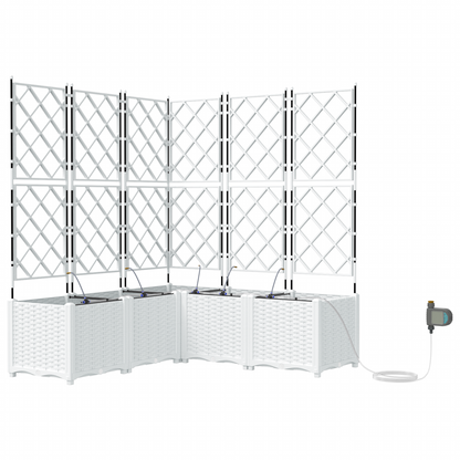 Plantenbakken 5 st met waterirrigatiesysteem wit