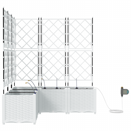 Plantenbakken 5 st met waterirrigatiesysteem wit