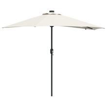 Tuinparasol with LED Strip Lights Zand 294 x 150 x 223 cm Stof