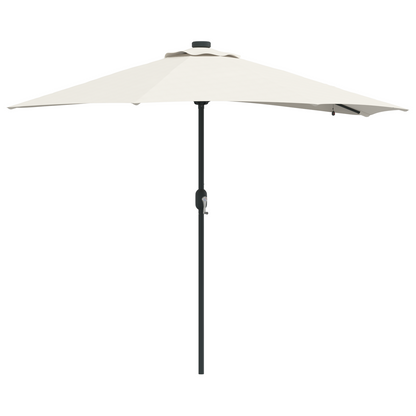 Tuinparasol with LED Strip Lights Zand 294 x 150 x 223 cm Stof
