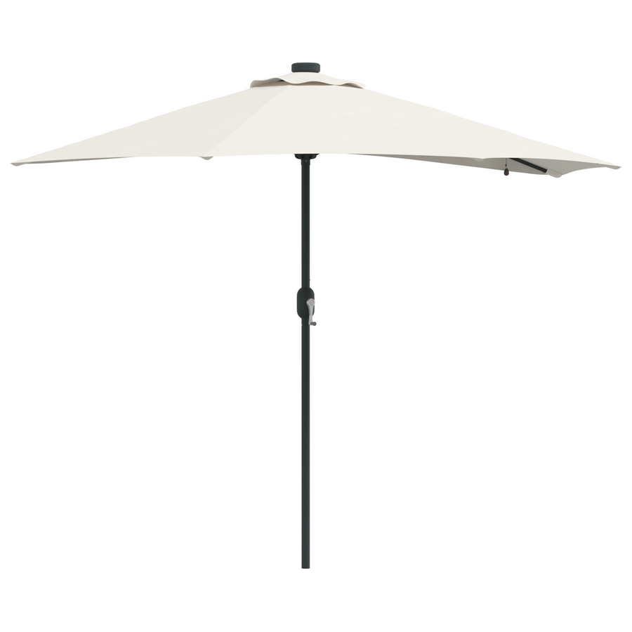 Tuinparasol with LED Strip Lights Zand 294 x 150 x 223 cm Stof