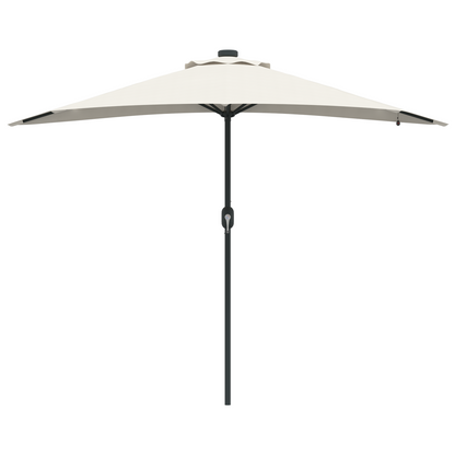 Tuinparasol with LED Strip Lights Zand 294 x 150 x 223 cm Stof