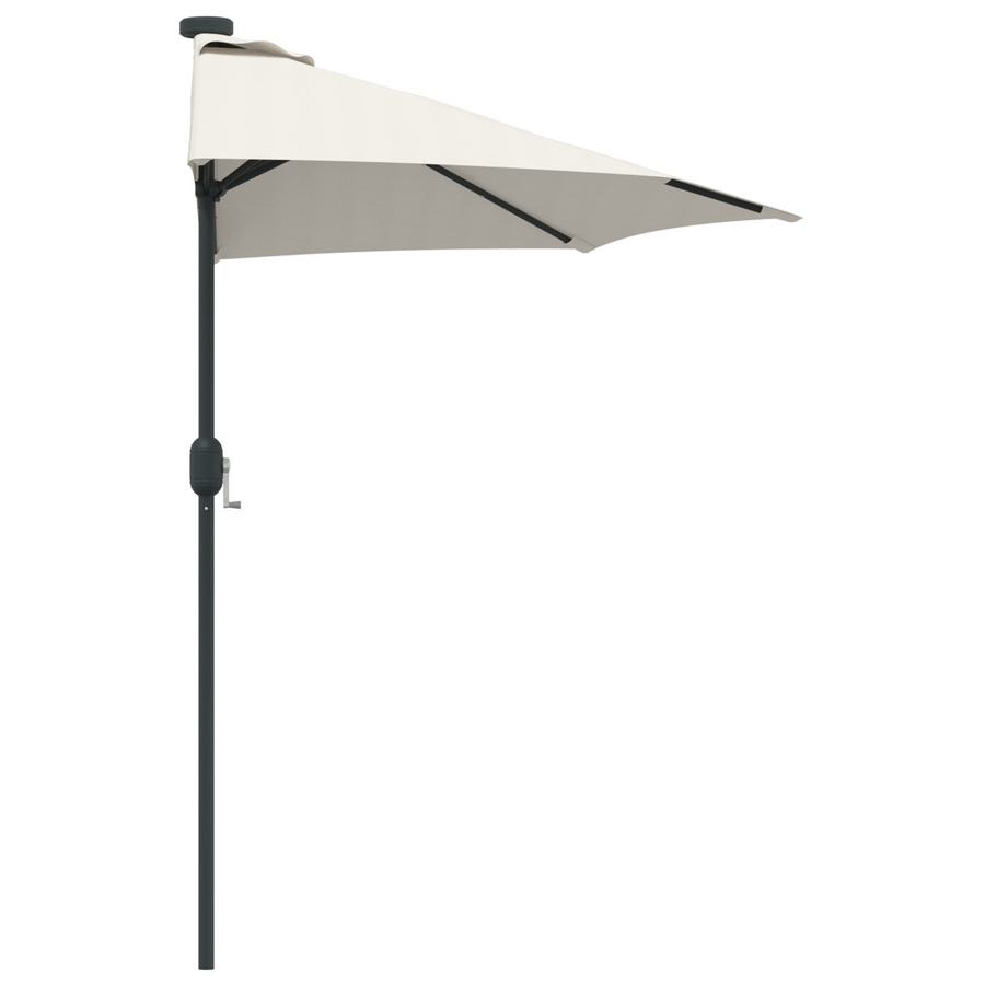 Tuinparasol with LED Strip Lights Zand 294 x 150 x 223 cm Stof