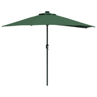 Halve tuinparasol groen 294 cm aluminium
