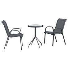 3-delige Bistro Set voor de Tuin in Anthraciet Textilene en Staal