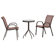 Tuin Bistro Set 3-delig bruin staal