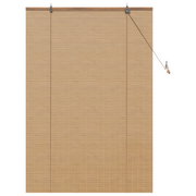 Roller blind with curtains Brown 110 x 160 cm Bamboo