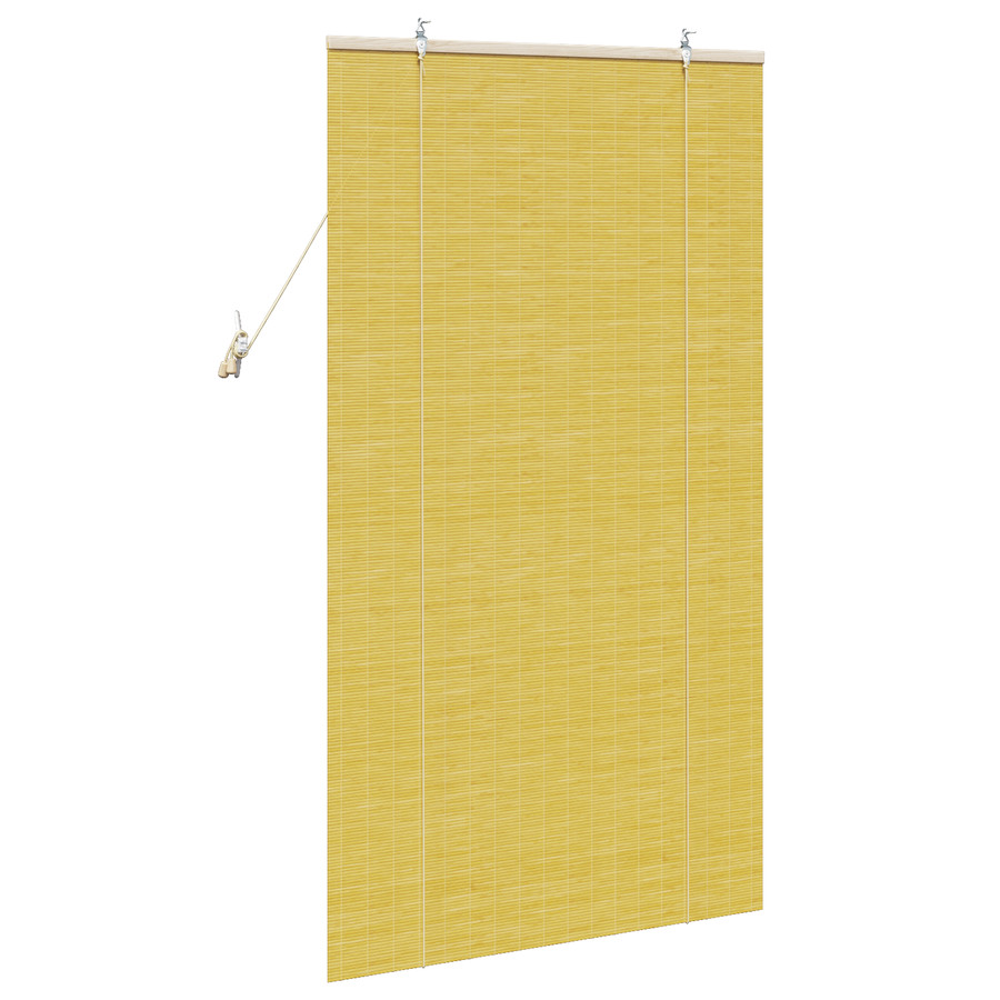 Raambuiten & Gordijnen met gordijnen Geel 80 x 160 cm Bamboe