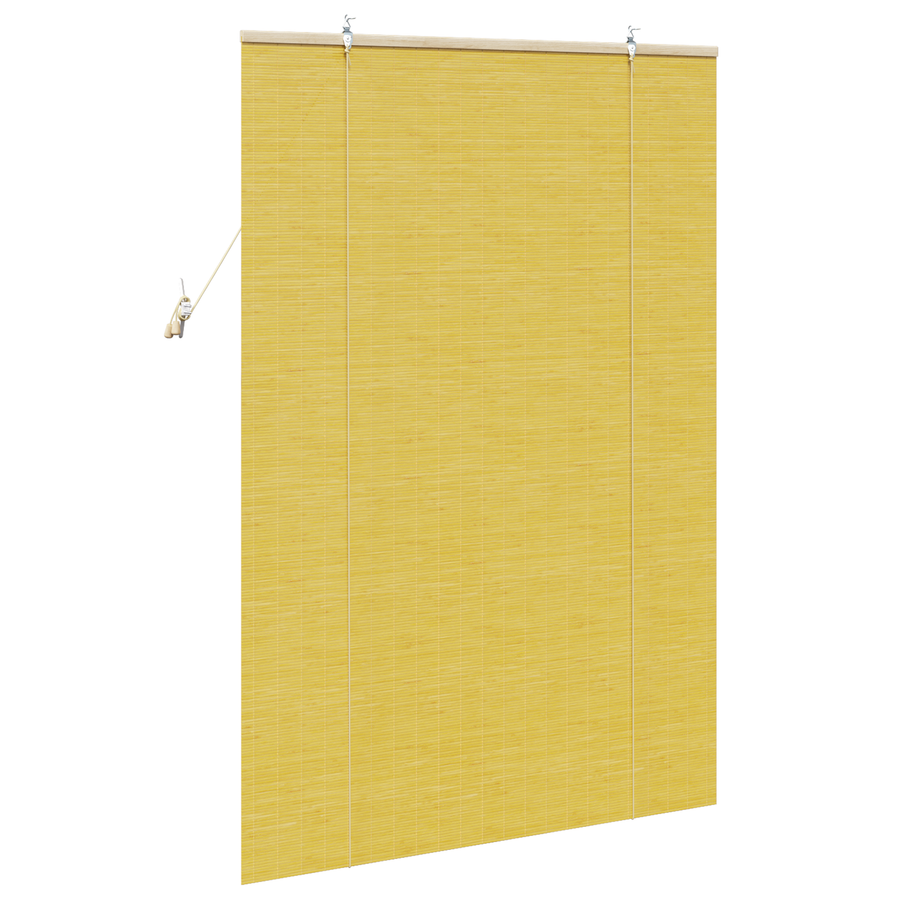 Raambuiten & Gordijnen met gordijnen Geel 100 x 160 cm Bamboe