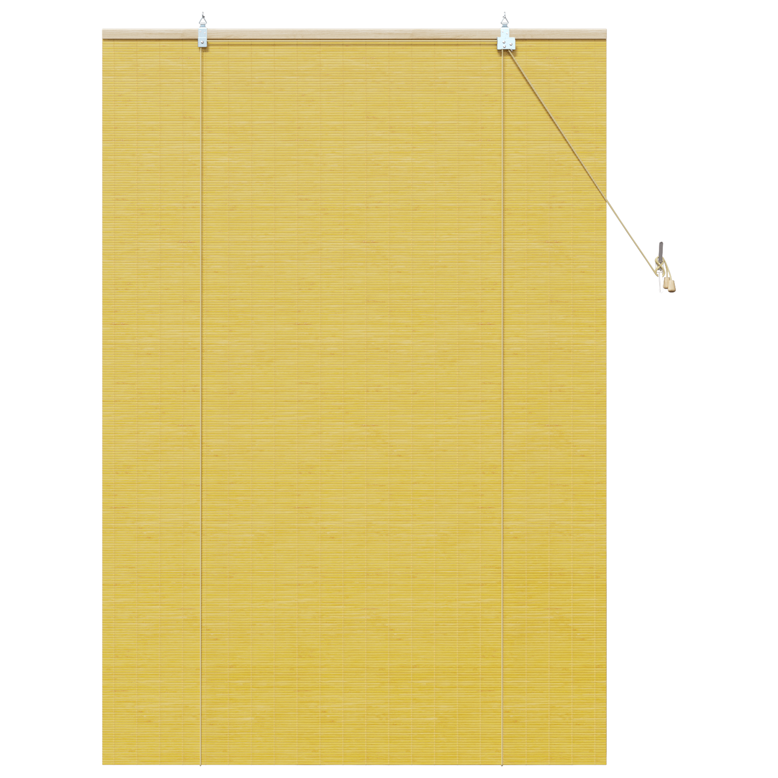Raambuiten & Gordijnen met gordijnen Geel 110 x 160 cm Bamboe