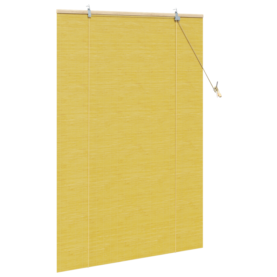 Raambuiten & Gordijnen met gordijnen Geel 120 x 160 cm Bamboe