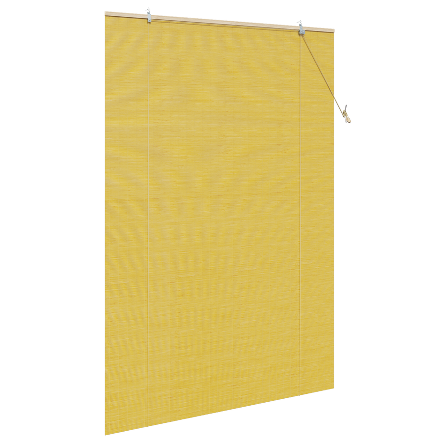 Raambuiten & Gordijnen met gordijnen Geel 140 x 220 cm Bamboe