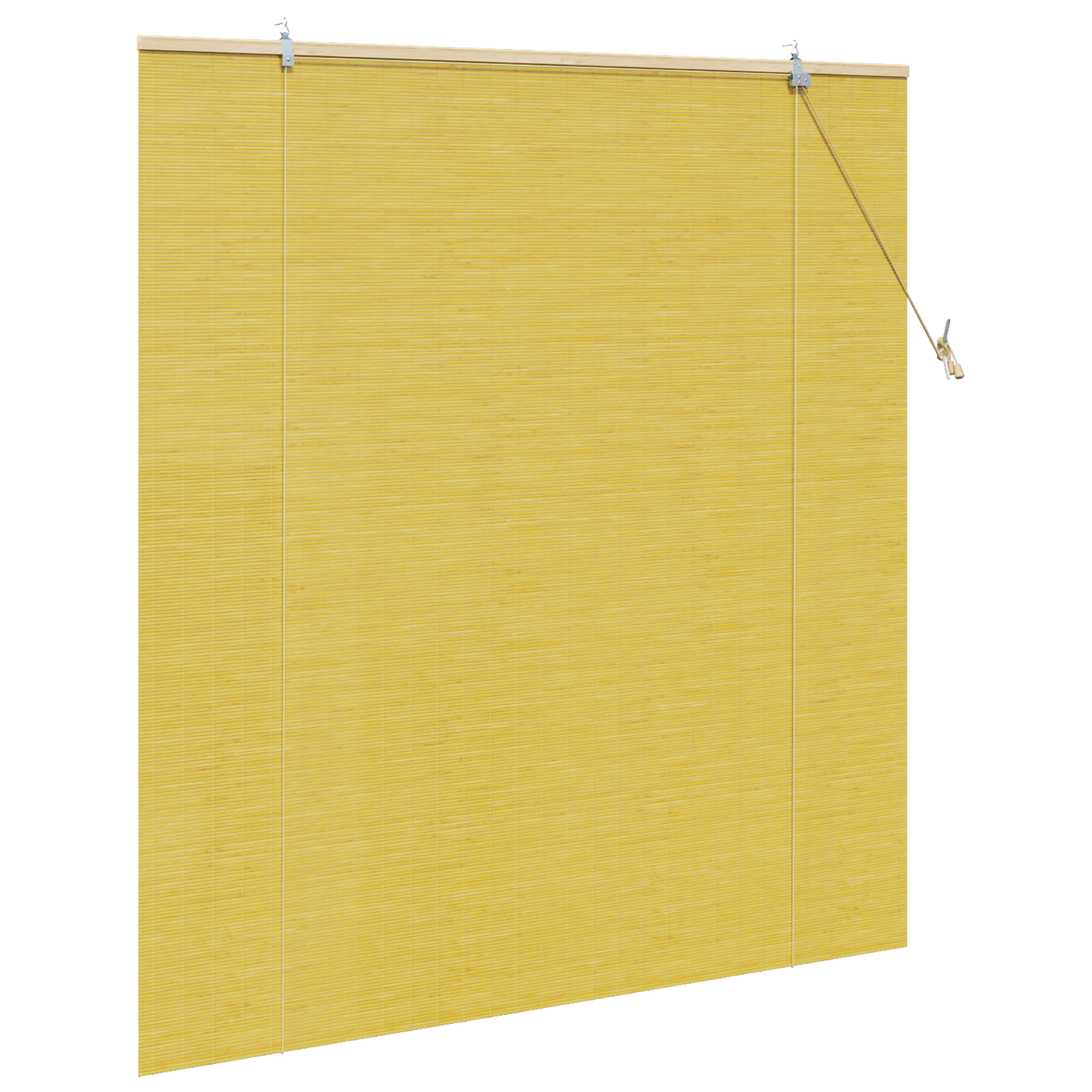 Raambuiten & Gordijnen met gordijnen Geel 150 x 160 cm Bamboe