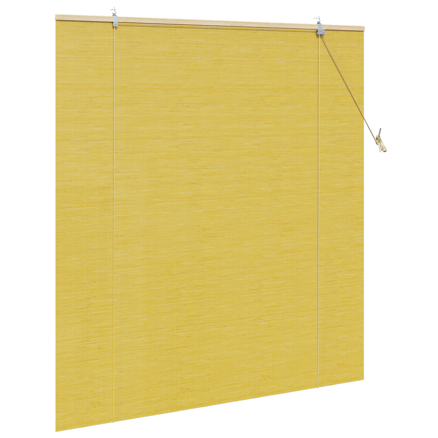 Raambuiten & Gordijnen met gordijnen Geel 150 x 160 cm Bamboe