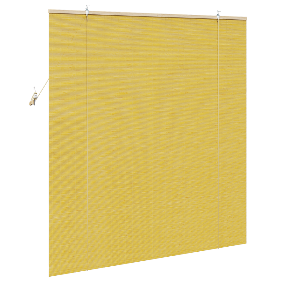 Raambuiten & Gordijnen met gordijnen Geel 150 x 160 cm Bamboe
