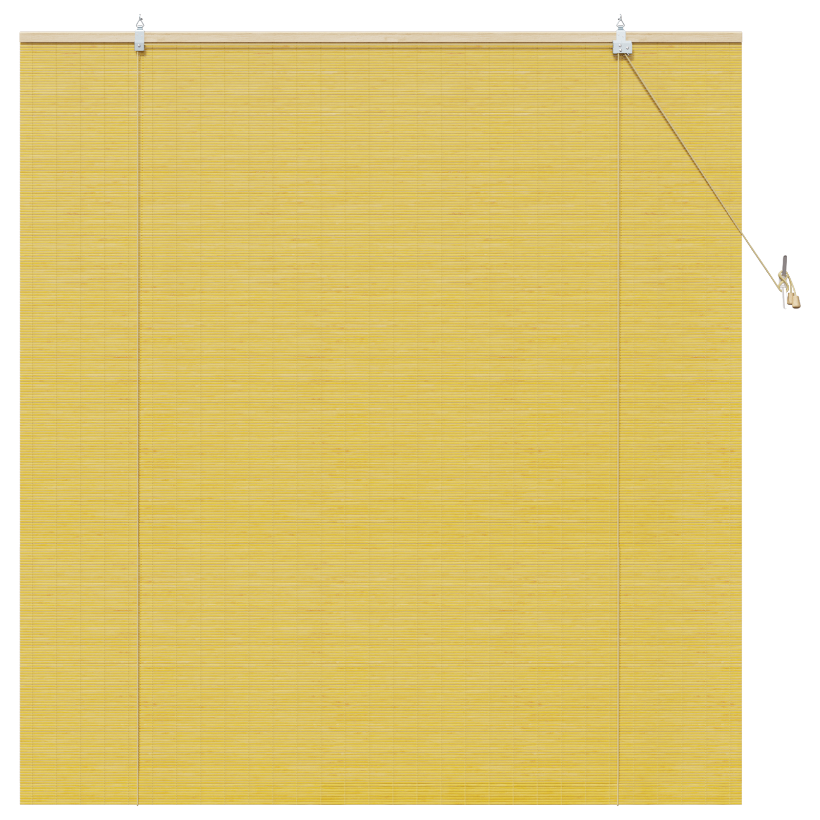 Raambuiten & Gordijnen met gordijnen Geel 150 x 160 cm Bamboe