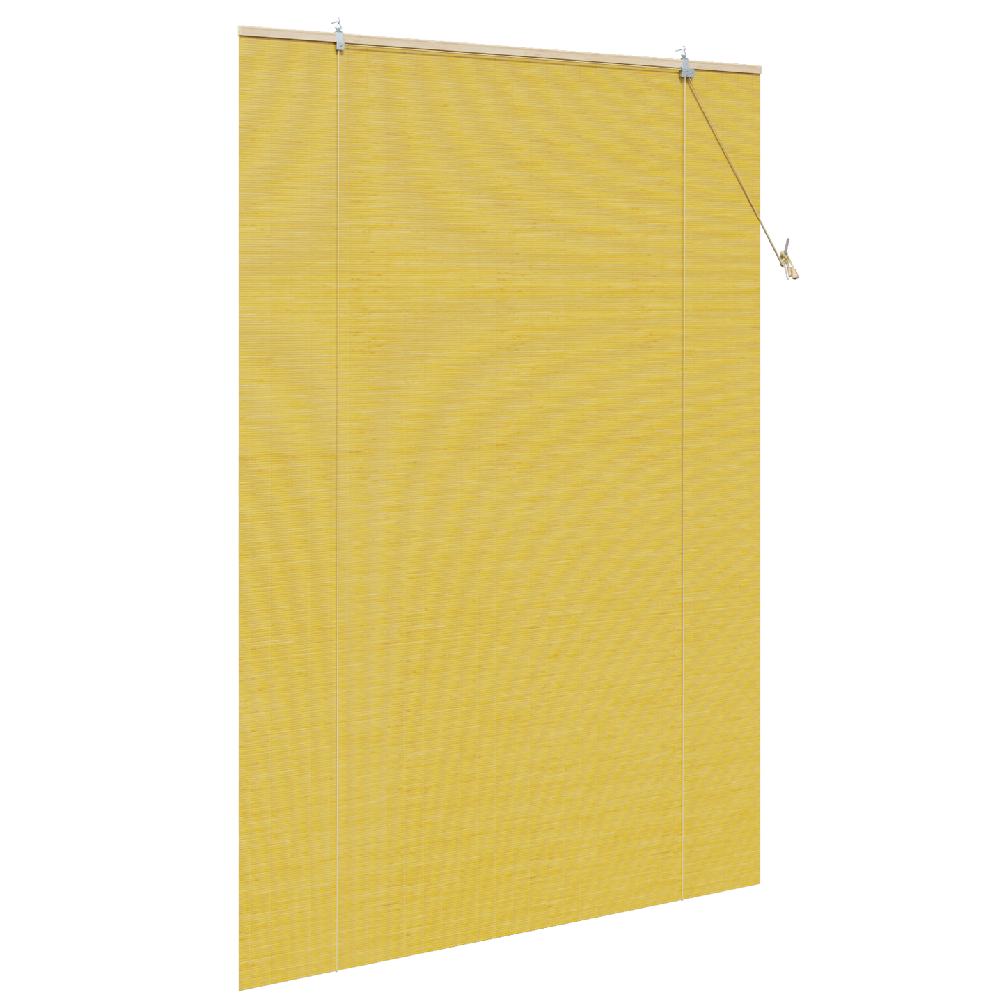 Raambuiten & Gordijnen met gordijnen Geel 150 x 220 cm Bamboe