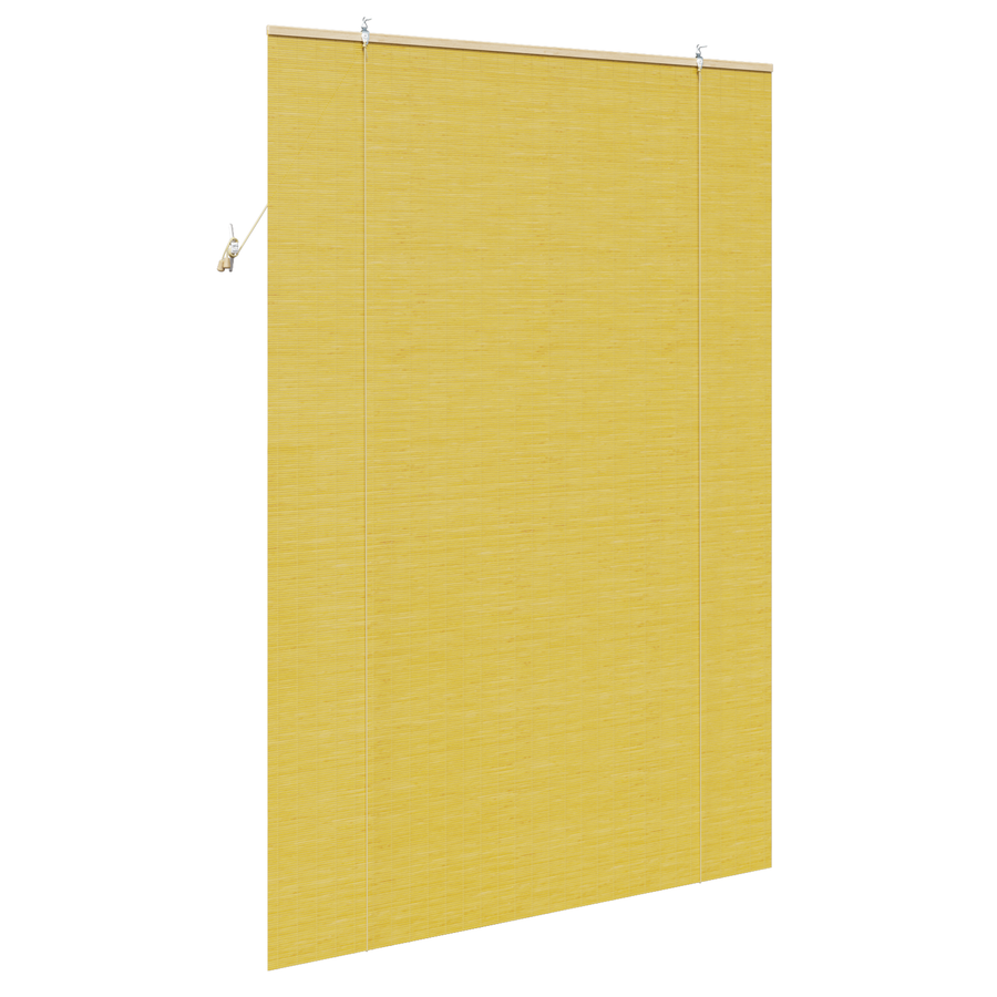 Raambuiten & Gordijnen met gordijnen Geel 150 x 220 cm Bamboe