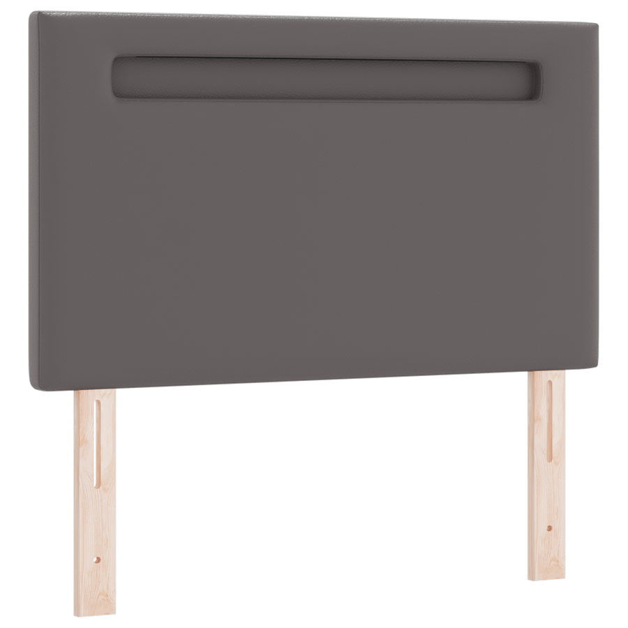 Hoofdbord effen 90 cm kunstleer grijs