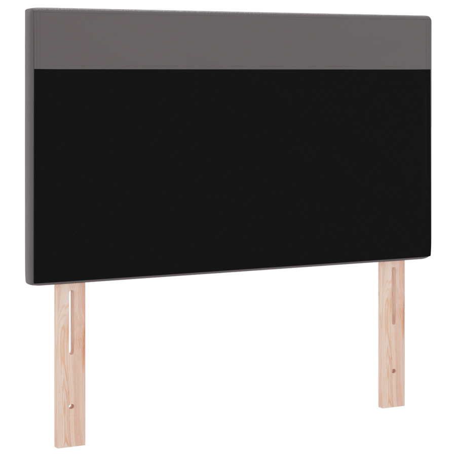 Hoofdbord effen 90 cm kunstleer grijs