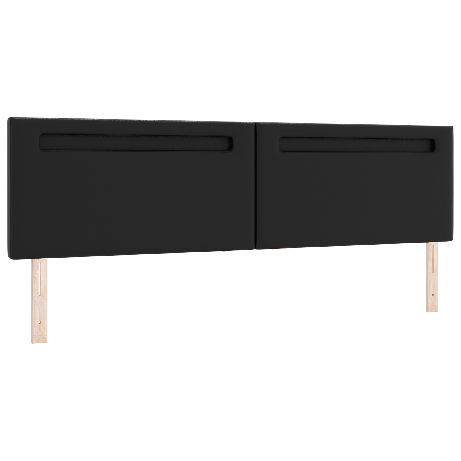 Hoofdbord effen 200 cm kunstleer zwart