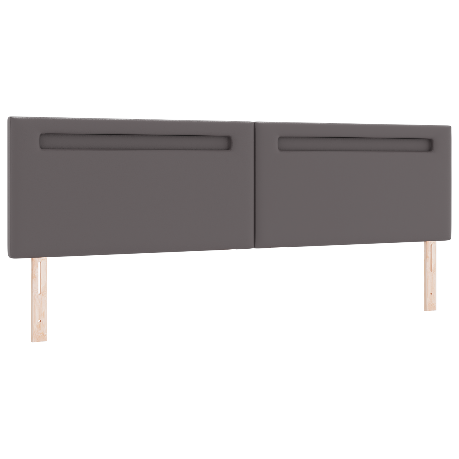 Hoofdbord effen 200 cm kunstleer grijs