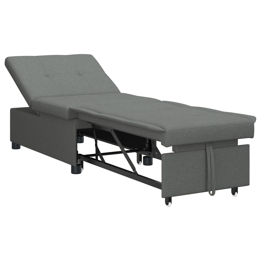 3-in-1 Sofa Bed - Uittrekbaar Ontwerp, Donkergrijze Stof
