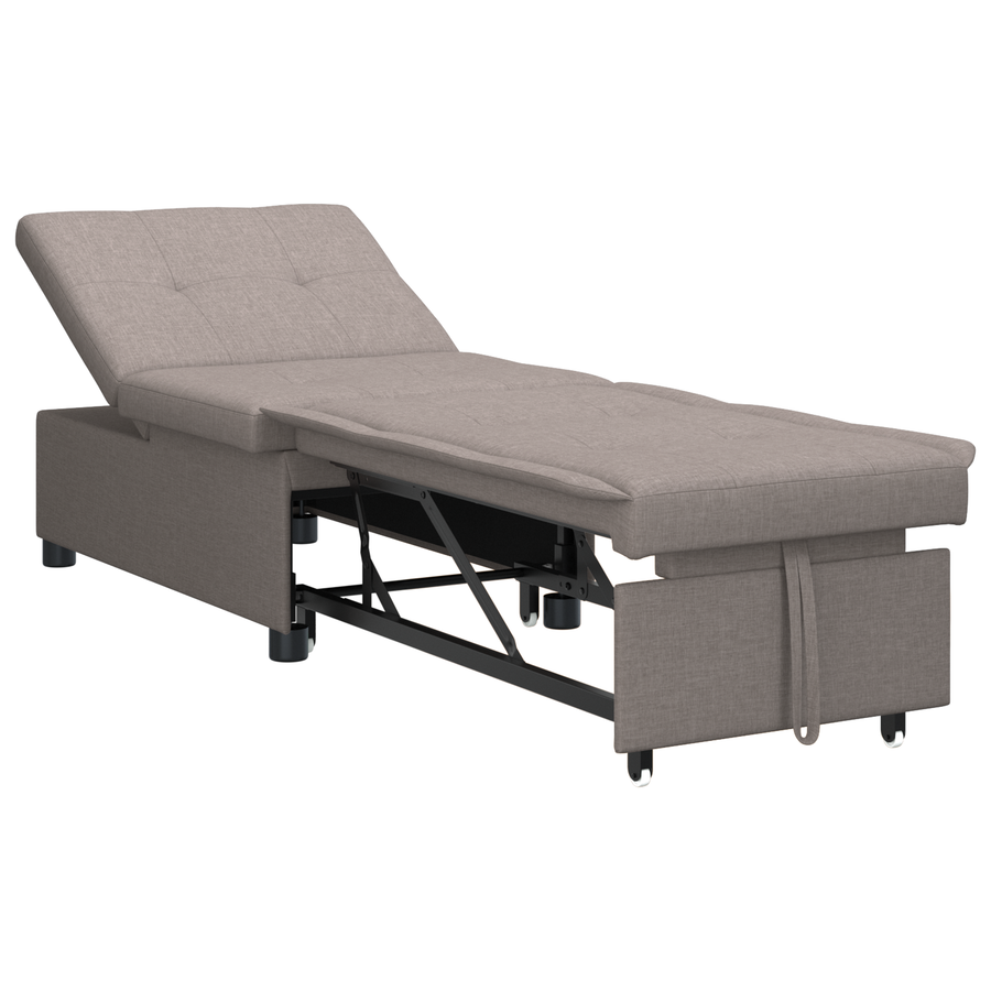 Sofa Bed 3-in-1 Uittrekbare Ontwerp in Taupe Stof