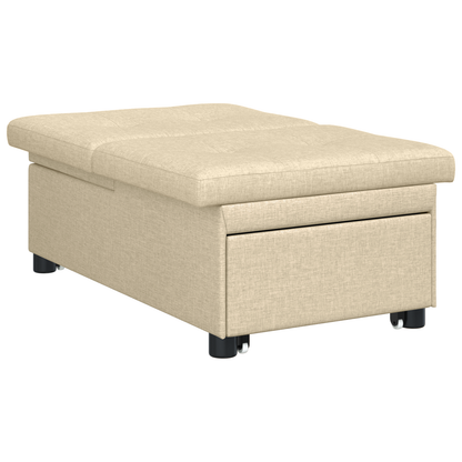 Sofa Bed 3-in-1 Uittrekbaar Ontwerp in Crème Stof