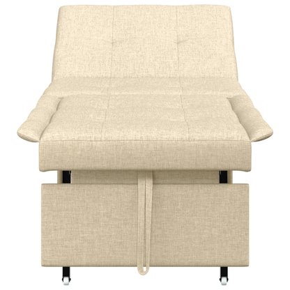 Sofa Bed 3-in-1 Uittrekbaar Ontwerp in Crème Stof