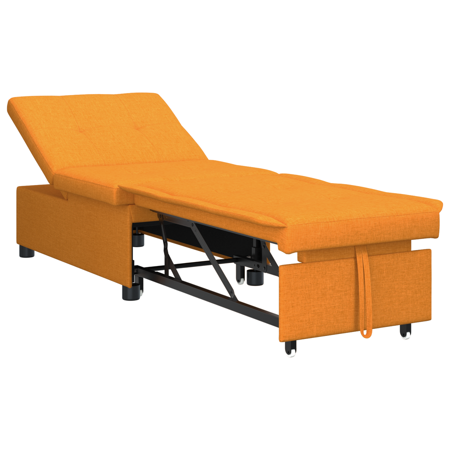 Sofa Bed 3-in-1 Uittrekbaar Ontwerp in Donkergeel Stof