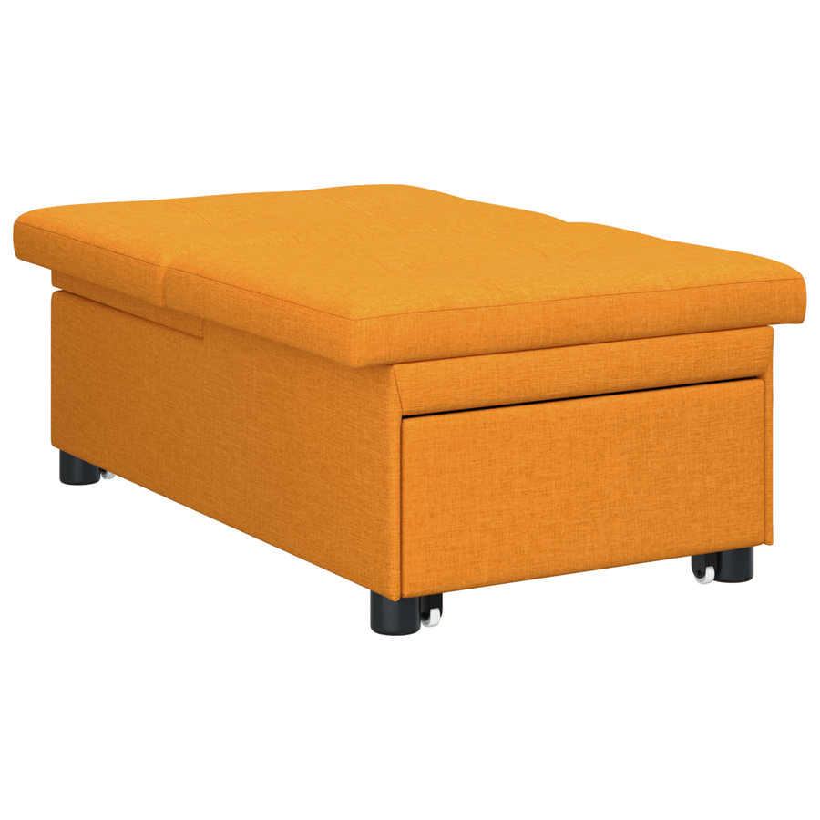 Sofa Bed 3-in-1 Uittrekbaar Ontwerp in Donkergeel Stof