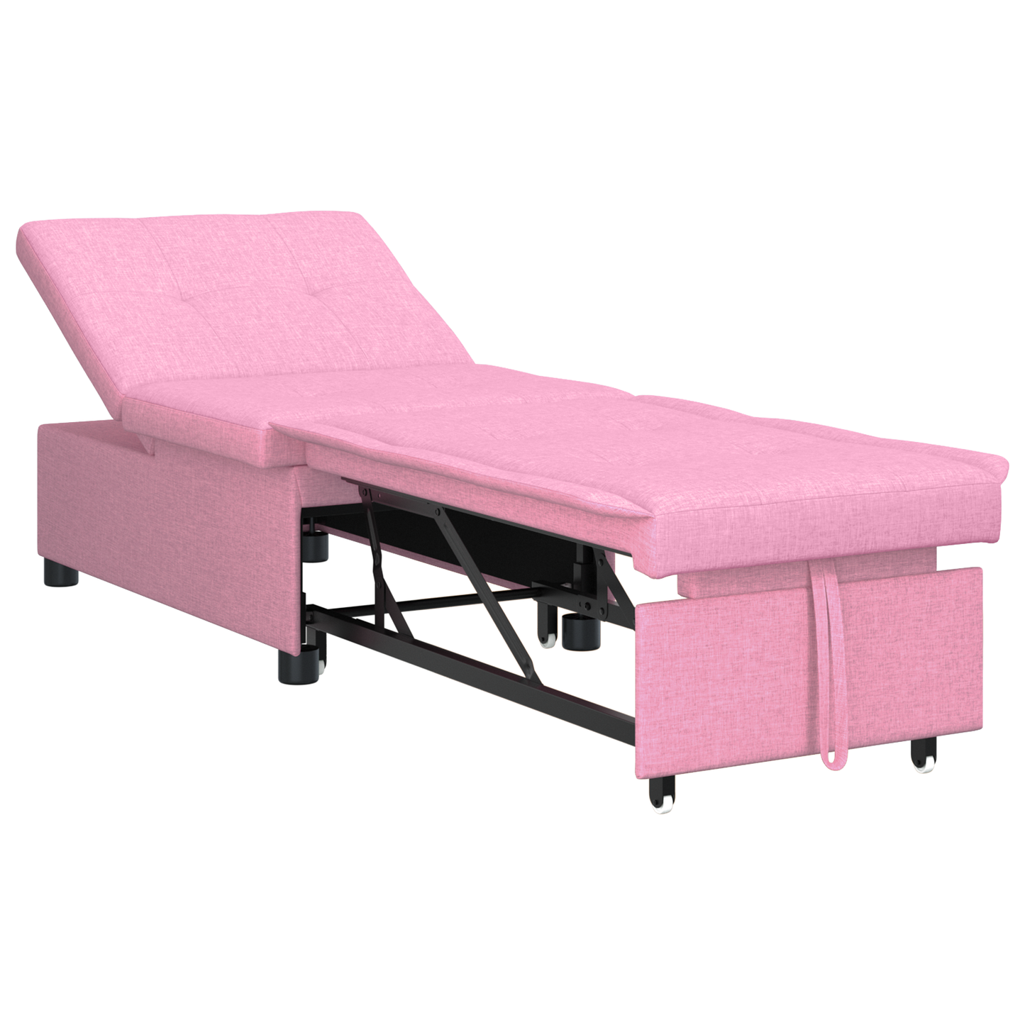 3-in-1 Sofa Bed in Roze Stof