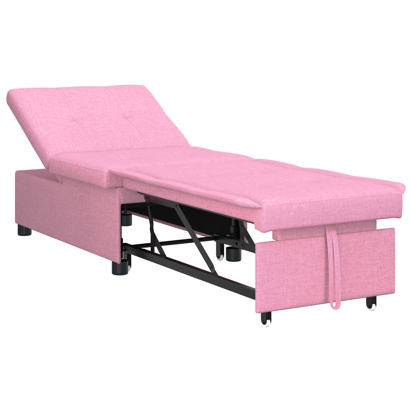 3-in-1 Sofa Bed in Roze Stof