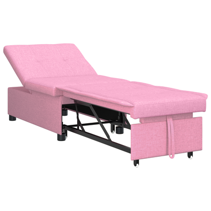 3-in-1 Sofa Bed in Roze Stof